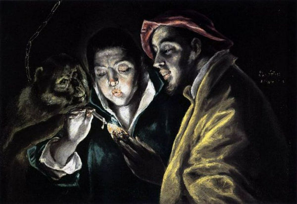 An Allegory with a Boy Lighting a Candle in the Company of an Ape and a Fool (Fábula) 1577-79