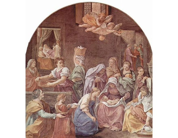 Frescoes in the Palazzo Quirinale, Cappella dell'Annunciata, entrance wall, scene, Maria birth