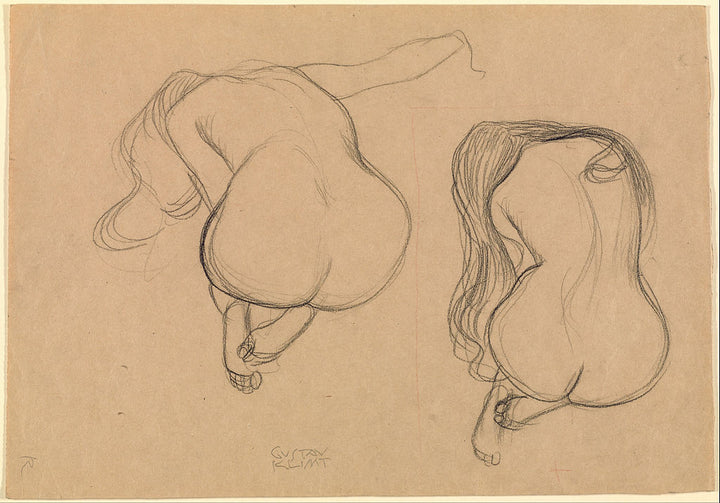 Studies Of A Seated Nude From Behind With Long Hair 