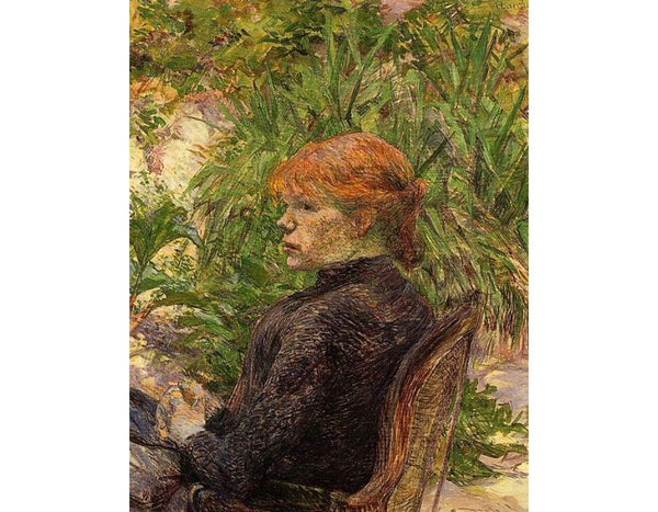 Red Haired Woman Seated in the Garden of M. Forest 