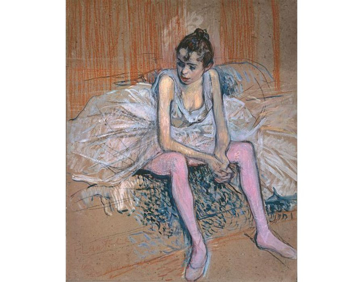 Seated Dancer In Pink Tights 