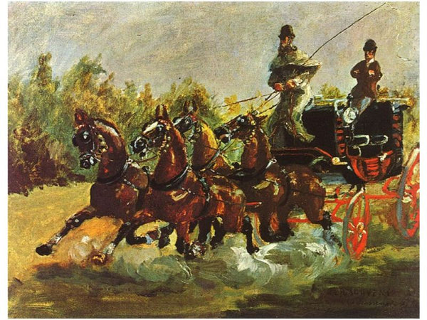 Alphonse de Toulouse-Lautrec Driving His Four-in-Hand 