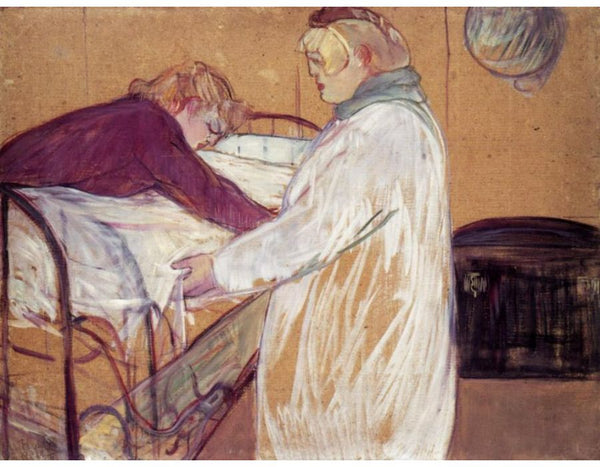 Two Women Making the Bed 