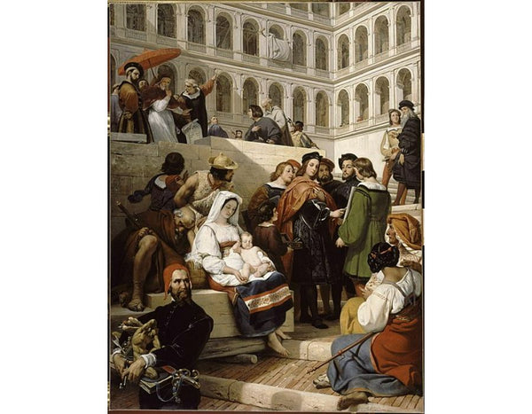 Raphael and Pope Leo X Painting by Horace Vernet