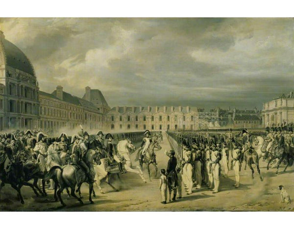 Napoleon Reviewing the Guard in the Place du Carrousel in 1808-9, c.1841-42 Painting by Horace Vernet