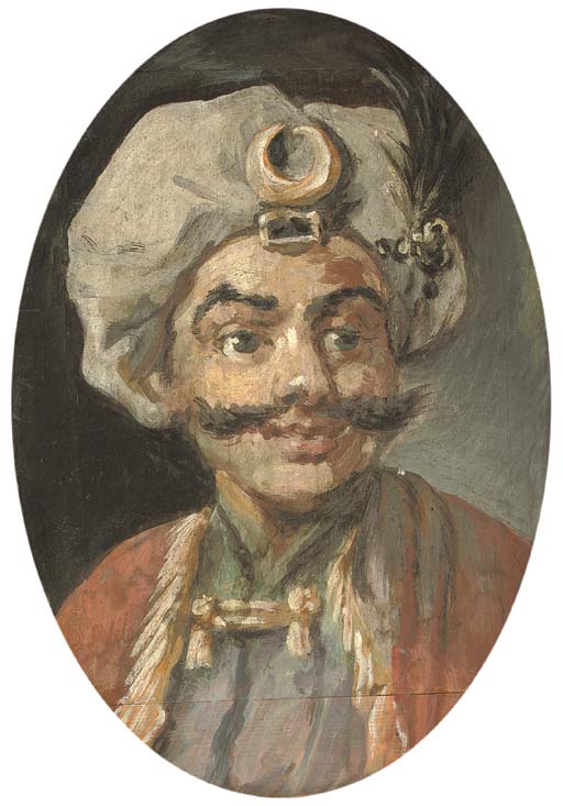 A Turk's head Mr Henry Mossop in the guise of Bajazet from Nicholas Rose's play Tamerlane 