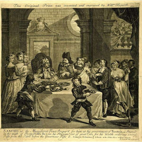 Sancho at the Feast Starved by his Physician from The Works of Hogarth 