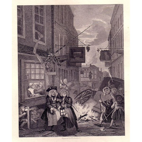 Times of the Day Night from The Works of William Hogarth 