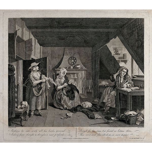 The Distressed Poet from The Works of William Hogarth 