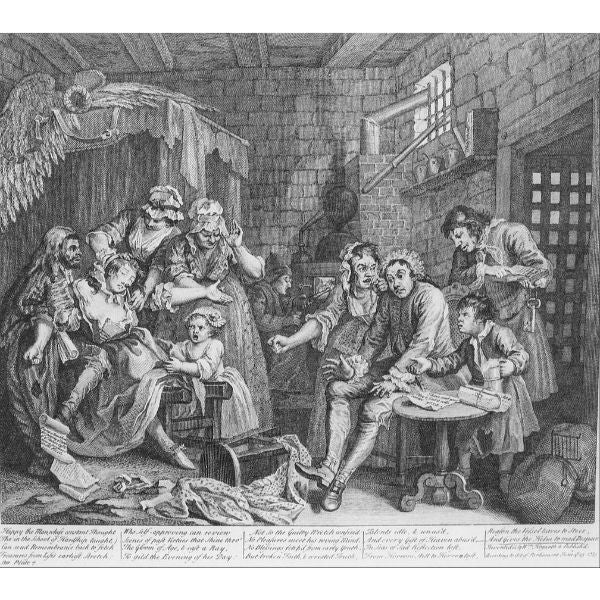 The Prison Scene plate VII from A Rakes Progress from The Works of William Hogarth 