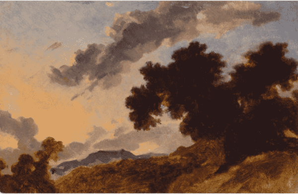 Mountain Landscape at Sunset Painting by Jean-Honore