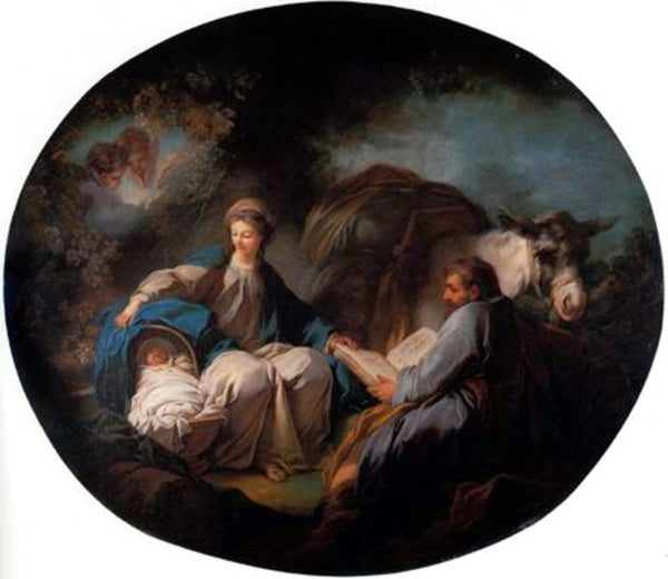 Rest on the Flight into Egypt Painting by Jean-Honore
