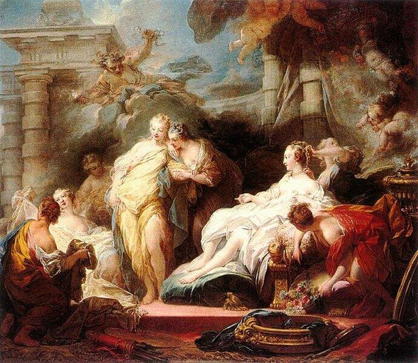 Psyche showing her Sisters her Gifts from Cupid 1753 Painting by Jean-Honore