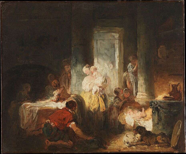 Italian Interior ca 1760 Painting by Jean-Honore