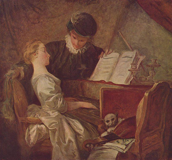 Music Lesson 1769 Painting by Jean-Honore