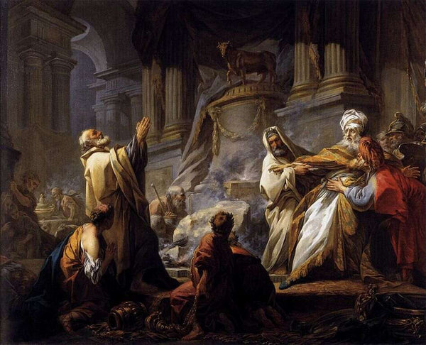Jeroboam Offering Sacrifice for the Idol 1752 Painting by Jean-Honore
