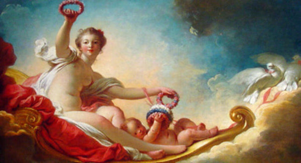Venus crowning Love, or 'Le Jour' Painting by Jean-Honore