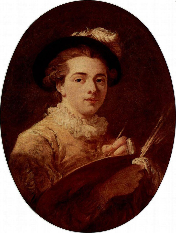 Self Portrait, Oval Painting by Jean-Honore