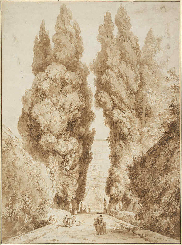 Large Cypresses at the Villa dEste by Jean-Honore