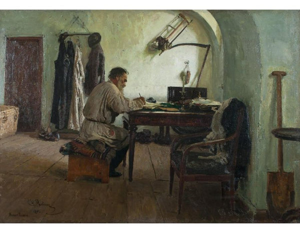 Leo Tolstoy In His Study 1891 