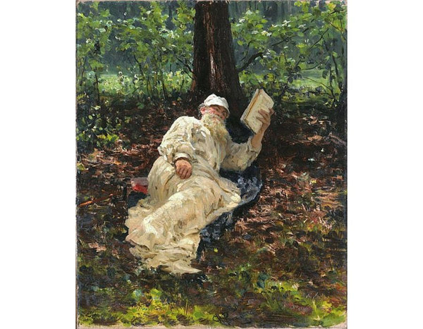 Leo Tolstoy in the forest 