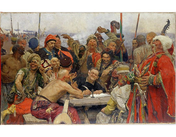 The Reply of the Zaporozhian Cossacks to Sultan of Turkey, sketch 