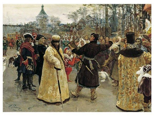 Arrival of the tsars Peter I and Ivan V 