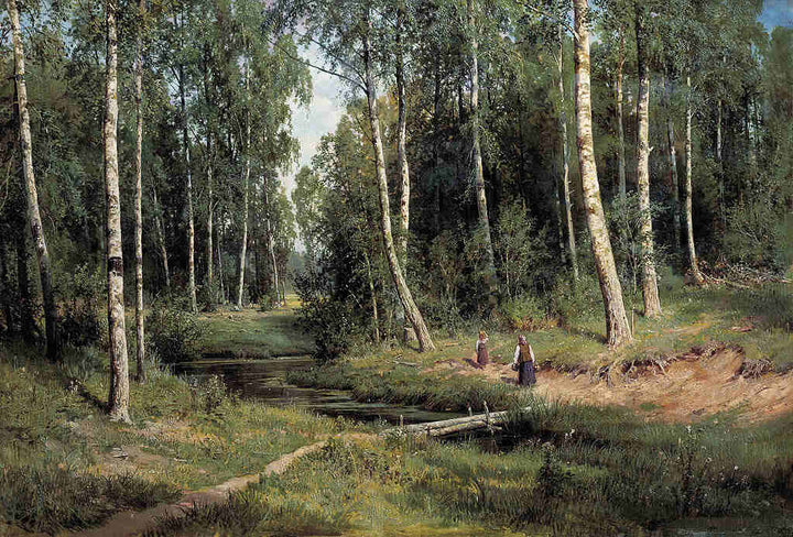 In The Birch Tree Forest, 1883 Painting 