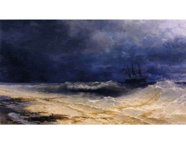 Ship in a Stormy Sea off the Coast Painting by Pierre Auguste Renoir