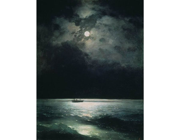 The Black Sea at night Painting by Ivan Konstantinovich Aivazovsky