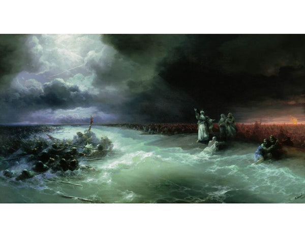 Passage of the Jews through the Red Sea Painting by Ivan Konstantinovich Aivazovsky