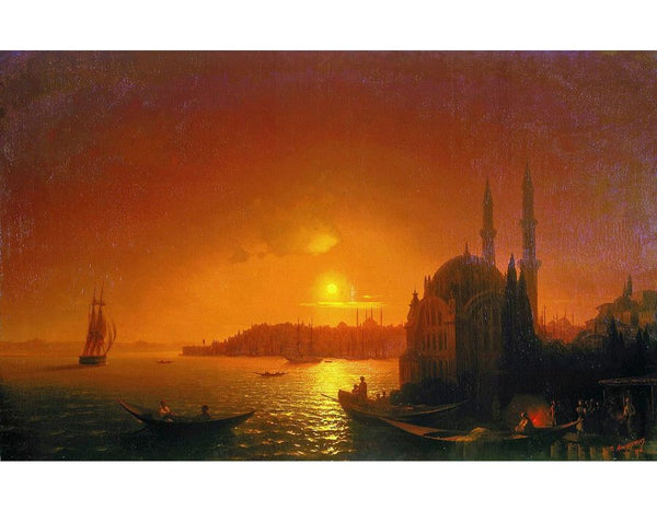 View of Constantinople by Moonlight Painting by Ivan Konstantinovich Aivazovsky