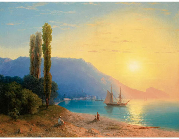 Sunrise on the coast of Yalta Painting by Ivan Konstantinovich Aivazovsky