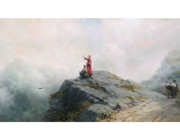 Dante shows the artist in the unusual clouds Painting by Ivan Konstantinovich Aivazovsky