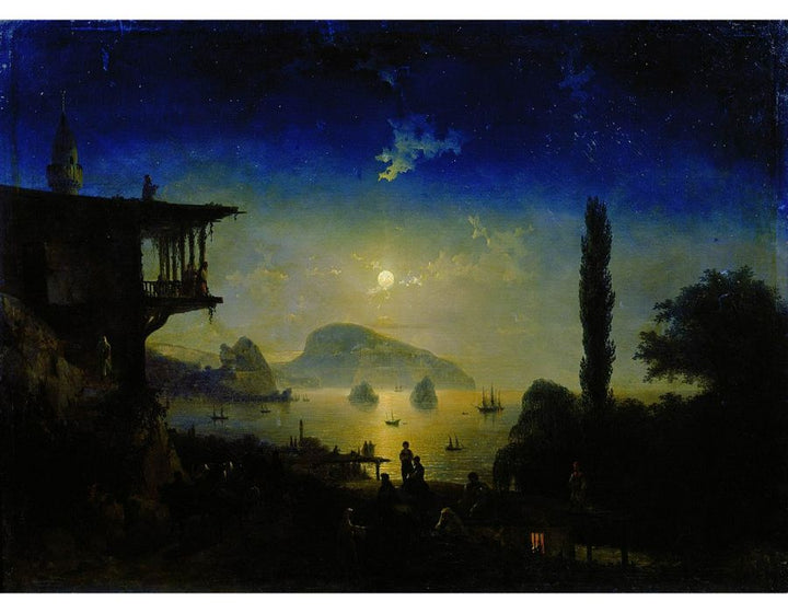 Moonlit Night on the Crimea. Gurzuf Painting by Ivan Konstantinovich Aivazovsky