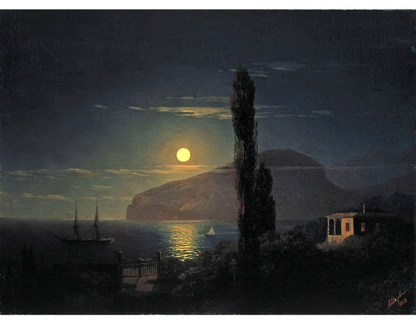 A Lunar night in the CrimeaA Lunar night in the Crimea Painting by Ivan Konstantinovich Aivazovsky