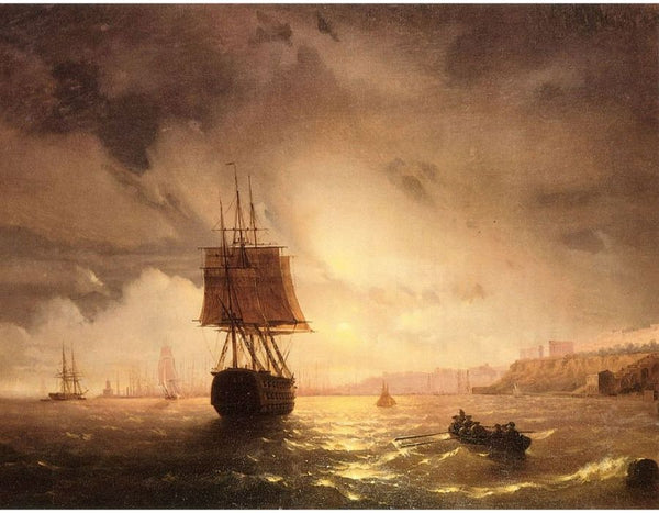 The Harbor At Odessa On The Black Sea Painting by Ivan Konstantinovich Aivazovsky