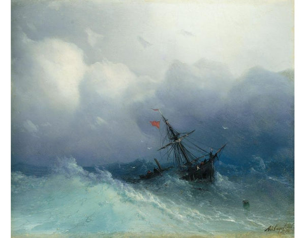 Shipwreck On Stormy Seas Painting by Ivan Konstantinovich Aivazovsky