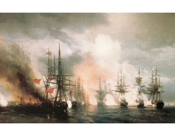 Battle near Sinop Painting by Ivan Konstantinovich Aivazovsky