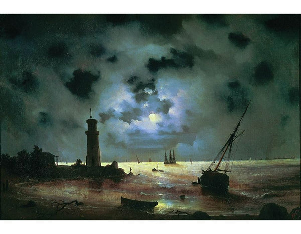 Coast of sea at night Painting by Pierre Auguste Renoir