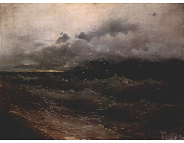 Schiffe in stürmischer See, Sonnenaufgang Painting by Pierre Auguste Renoir