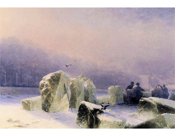 Ice Breakers on the Frozen Neva in St Petersburg Painting by Pierre Auguste Renoir