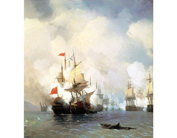 Battle of Chios on 24 June Painting by Ivan Konstantinovich Aivazovsky