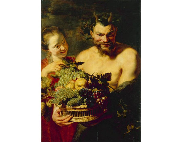 Satyr and Girl with a Basket of Fruit 