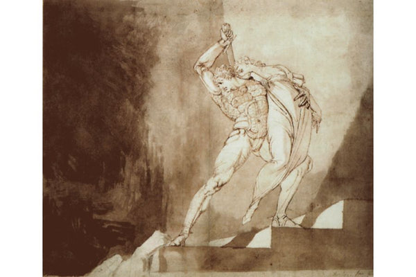 A Warrior Rescuing a Lady Painting by Johann Henry Fuseli