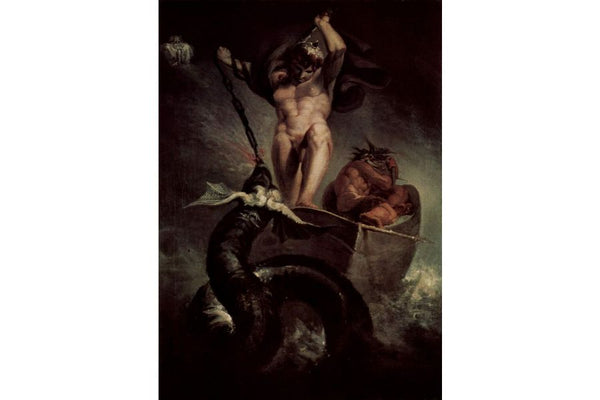 Thor in the Boat of Hymir Painting by Johann Henry Fuseli