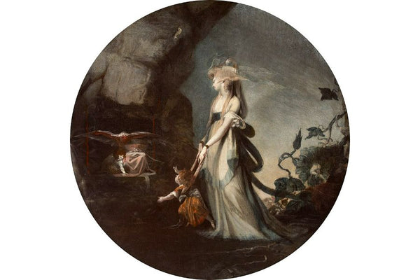 Mamillius Conjuring up Sprites and Goblins for His Mother, Hermione Painting by Johann Henry Fuseli