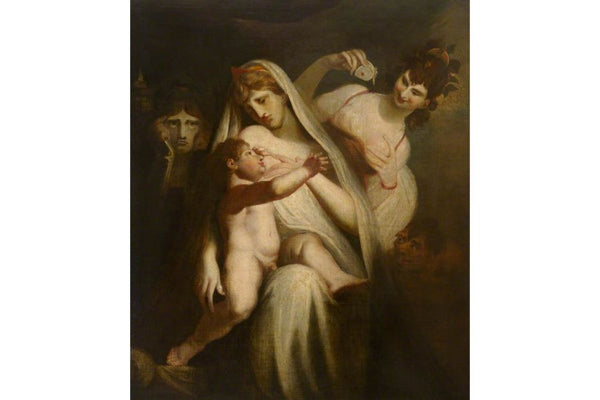 The Infant Shakespeare between Tragedy and Comedy Painting by Johann Henry Fuseli