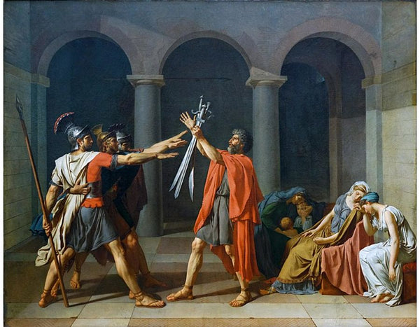 Oath of the Horatii Painting by Jacques Louis David.