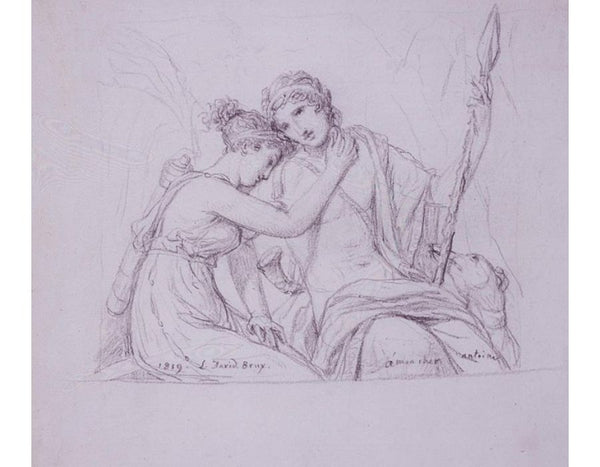 Telemachus And Eucharis Painting by Jacques Louis David